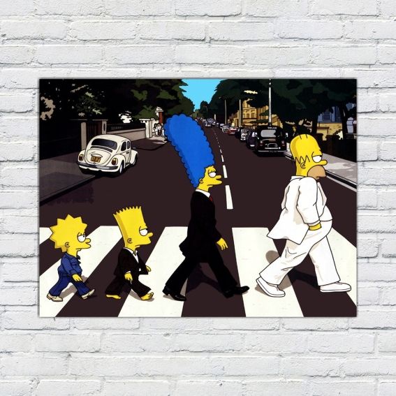 Placa Decorativa Simpsons Abbey Road